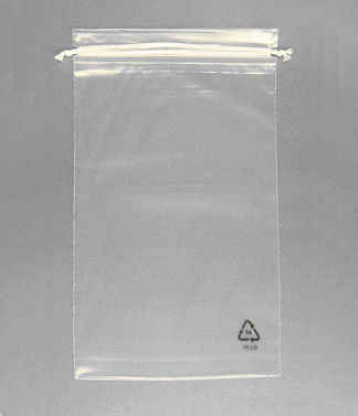 Kordelzugbeutel, 170 x 250 mm, PE-Folie 50 µm